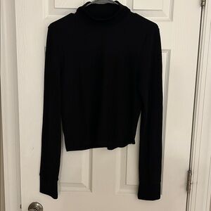 American Eagle Outfitters Black Ribbed Shirt